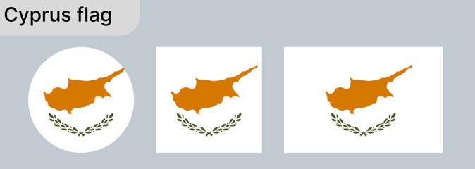 Cyprus Flag – Vector Illustration on Gray Background.