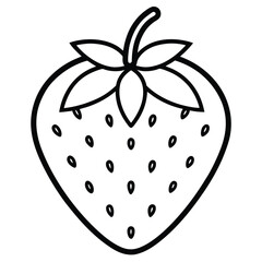 strawberry line art vector icon