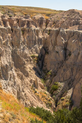 rocks in a valley at Badlands National park