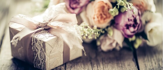 Gift Box with Flowers