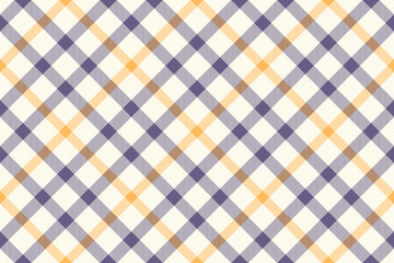 Elegant diagonal plaid pattern in muted purple and orange hues on a creamy white background.