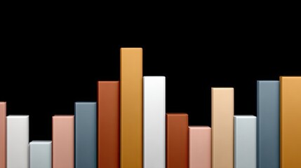 A dynamic candlestick chart displays colorful bars in vibrant gradients on a black background, showcasing financial trends visually