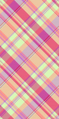 Subtle tartan fabric texture, track check textile plaid. Vichy seamless background pattern vector in light and red colors.