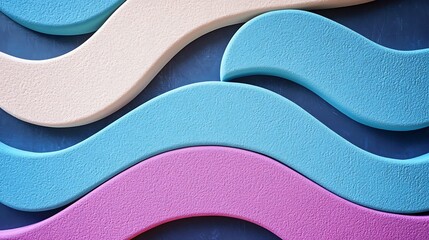 Textured Pastel Wall with Curved Swirl Pattern