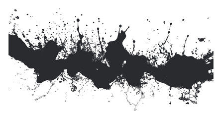 Obraz premium Abstract Black Ink Splatter Texture Isolated on White Background Vector Art 