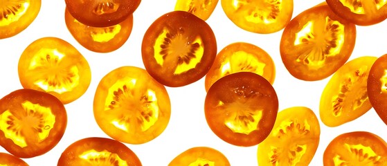 Sliced Tomatoes in Flight