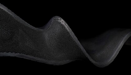 black background abstract shape with dotted mesh structure