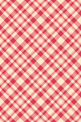 Elegant red and cream plaid pattern.  Perfect for textile design, website backgrounds, or crafting projects. This classic diagonal check evokes feelings of warmth and tradition.