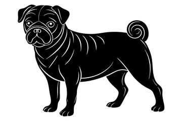 pug dog silhouette vector illustration