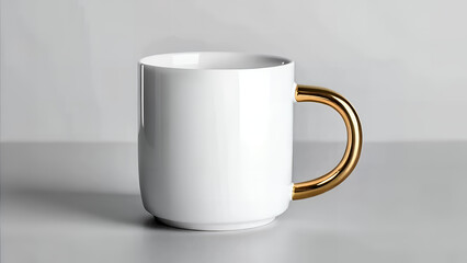 Obraz premium Luxury Ceramic Mug, White & Gold Coffee Cup Style