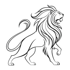 Abstract lion silhouette vector illustrations on white background 