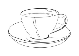 Minimalist Coffee Cup Line Drawing – Elegant One Line Art Illustration