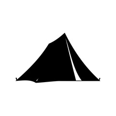 Camping tent silhouette vector, vintage camping tent vector illustration, camping tent icon symbol