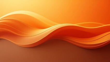 Abstract shiny orange wavy background. Generative Ai.