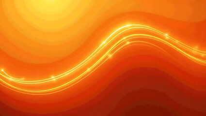 Abstract shiny orange wavy background. Generative Ai.