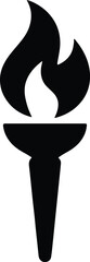 Silhouette Olympic torch flame symbol of unity Vector Illustration