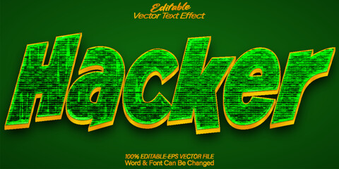 Hacker Vector Text Effect Editable Alphabet Data Green Virus Techno Hacking