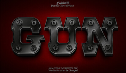 Gun Vector Text Effect Editable Alphabet Black Weapon Riffle Sword