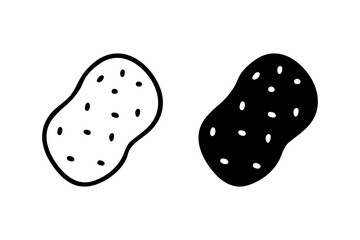 Potato icon. Vegetable sign. Potato isolated on white background. Fresh vegetable symbol.