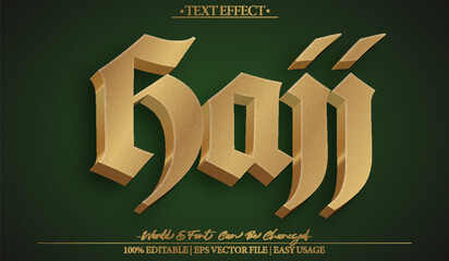 Hajj  Vector Text Effect Editable Alphabet Mecca Islam Muslim