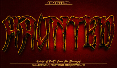 Haunted Vector Text Effect Editable Alphabet Scary Horror Evil Death Red
