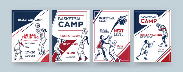 Basketball Camp Flyer Template Set – Skills Training Event Poster Design