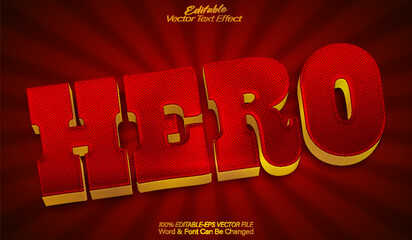 Hero Vector Text Effect Editable Alphabet SuperHero Comics Funny