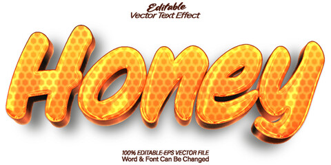 Honey Vector Text Effect Editable Alphabet Bee Sweet Sugar Food  Yellow
