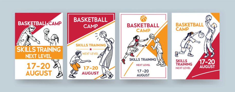 Basketball Camp Flyer Template Set – Skills Training Event Poster Design