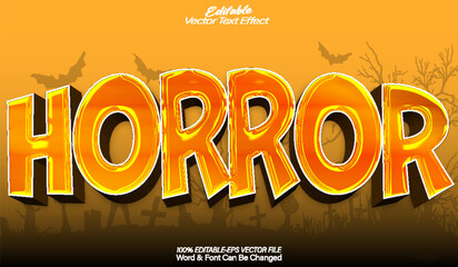 Horror Vector Text Effect Editable Alphabet Dark Evil Ghost Yellow