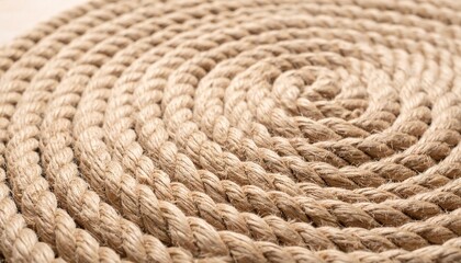 Natural Jute Rope Coiled in Circular Pattern Texture Background.