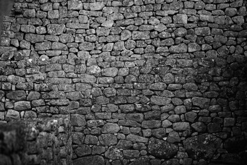 Stone wall at machu picchu peru 