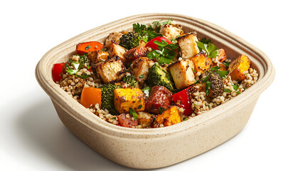 Delicious and Healthy Vegetarian Quinoa Bowl with Roasted Vegetables and Tofu