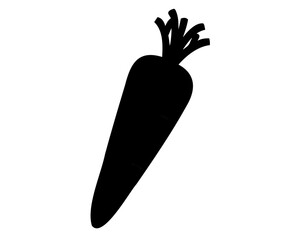 Carrot silhouette vector illustration, Carrot icon