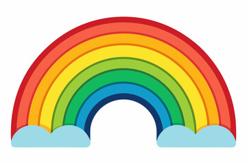Fototapeta premium rainbow and clouds vector illustration, 