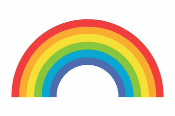 Obraz premium rainbow and clouds vector illustration, 