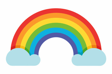 Fototapeta premium rainbow and clouds vector illustration, 