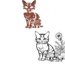 cat with a flower