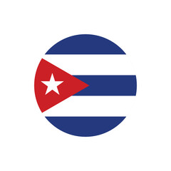 Fototapeta premium Cuba Flag Button, Round Cuba flag icon, Cuba flag badge Vector