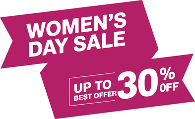 Eye Catching Womens Day Sale Advertisement Featuring Up to 30 Percent Off Best Offer Discount