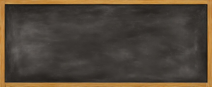 The chalkboard framed in wood with a smooth, clean black surface. - Powered by Adobe