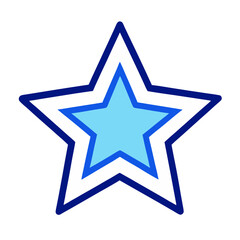 Obraz premium A stylized blue star with multiple outlines on a white background