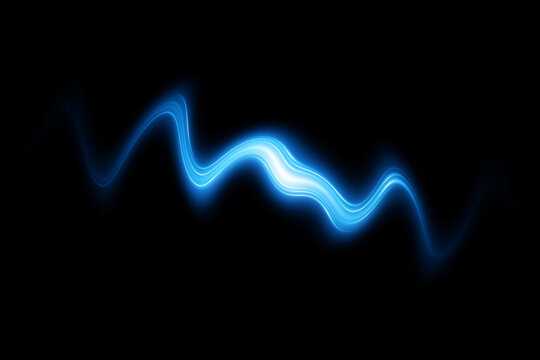 abstract blue wave lens flare glow background