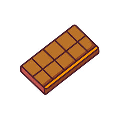 Stylized isometric chocolate bar with orange filling