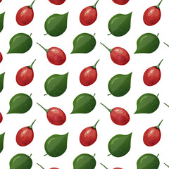 Seamless pattern tamarillo. Exotic tropical tomato tree fruit. For food blogs or recipe websites, packaging, catalogs or educational posters, menus, printables and teaching materials