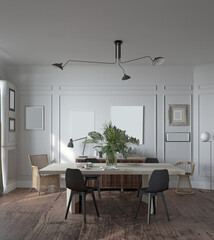 3d render living room