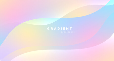 Soft abstract gradient background with pastel wave flow. Vector.