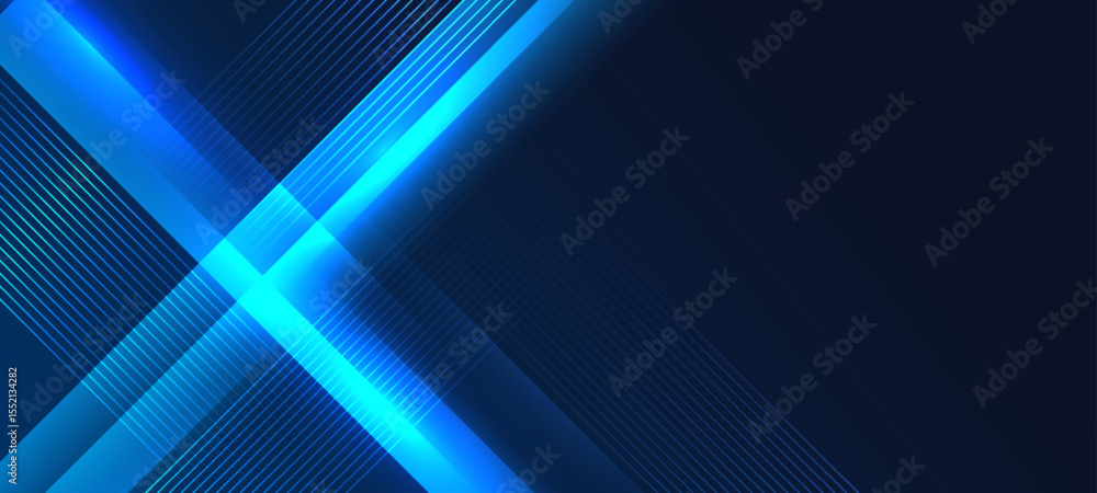 Poster futuristic tech lines on blue abstract background. vector illustration.