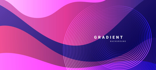 Abstract gradient background with flowing curved shapes and layered concentric rings