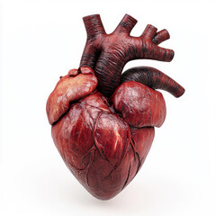 real heart on the white background
